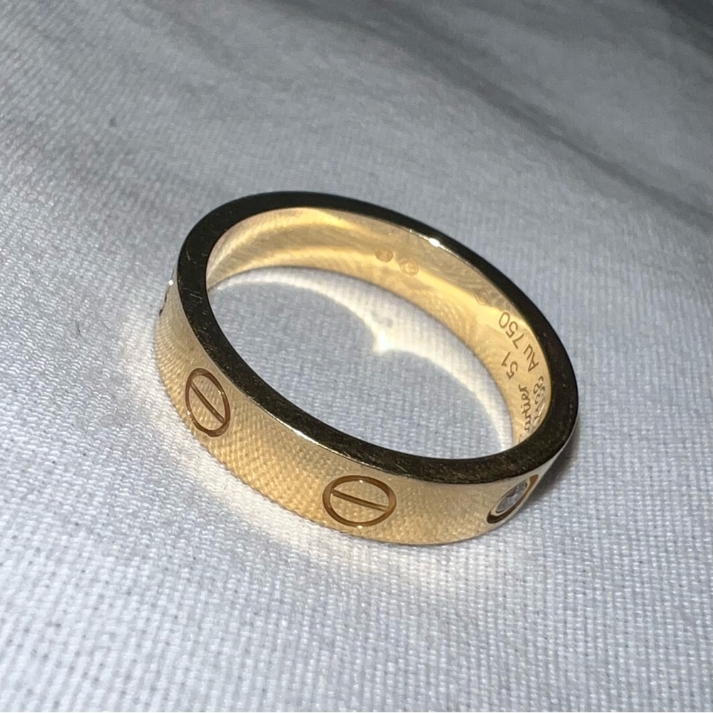 Cartier Love Ring Small Model w/ 1 Diamond | Size 51 - Picture 11 of 14